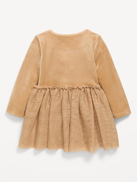 Image number 2 showing, Long-Sleeve Fit and Flare Velour Holiday Tutu Dress for Baby