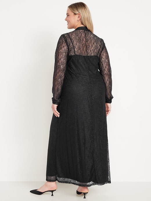 Image number 8 showing, Mock Neck Lace Maxi Dress