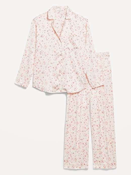 Image number 4 showing, Printed Satin Pajama Pant Set for Women