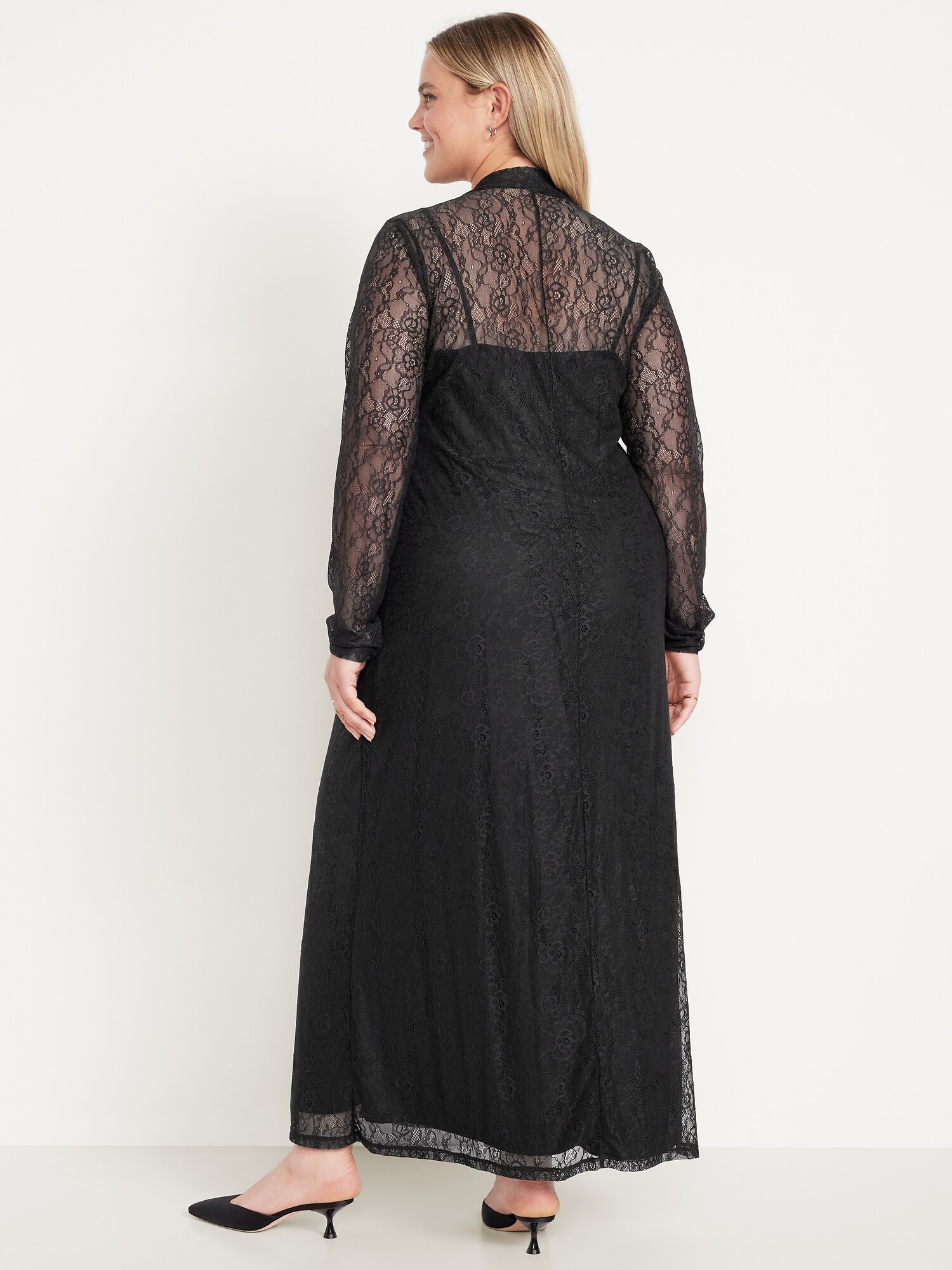 Mock Neck Lace Maxi Dress | Old Navy