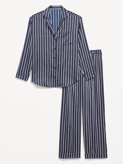 Image number 4 showing, Printed Satin Pajama Pant Set for Women