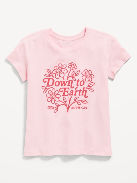Short-Sleeve Graphic T-Shirt for Girls - Fairytale Rose