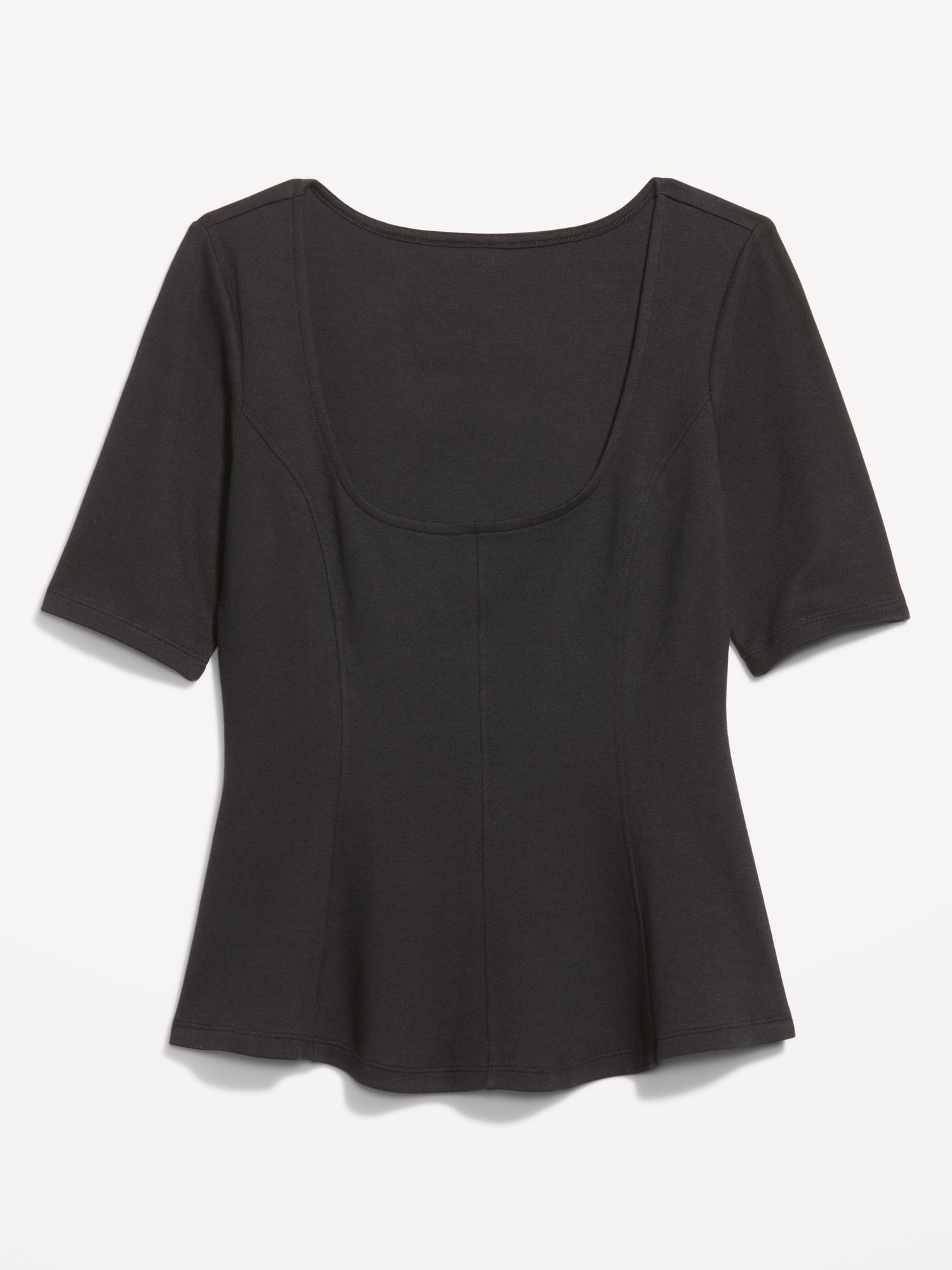 Square-Neck Peplum Top