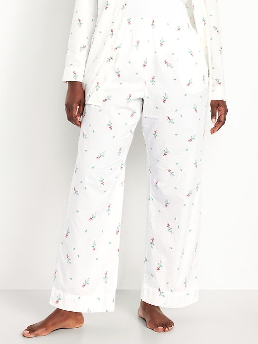 Image number 5 showing, High-Waisted Poplin Pajama Pant