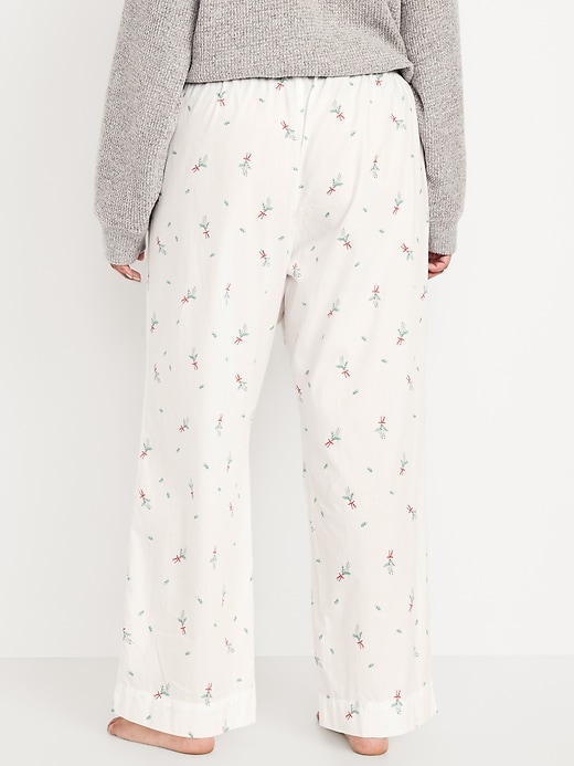 Image number 8 showing, High-Waisted Poplin Pajama Pant