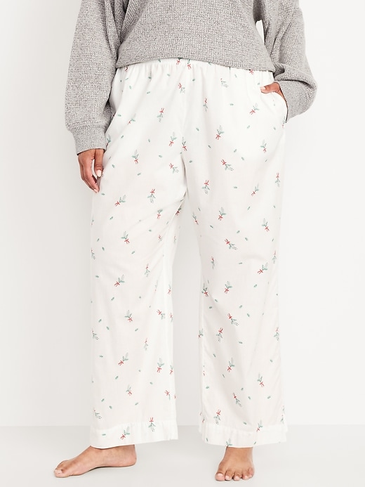 Image number 7 showing, High-Waisted Poplin Pajama Pant
