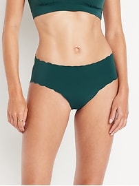 Image number 1 showing, High-Waisted No-Show Scalloped Brief Underwear