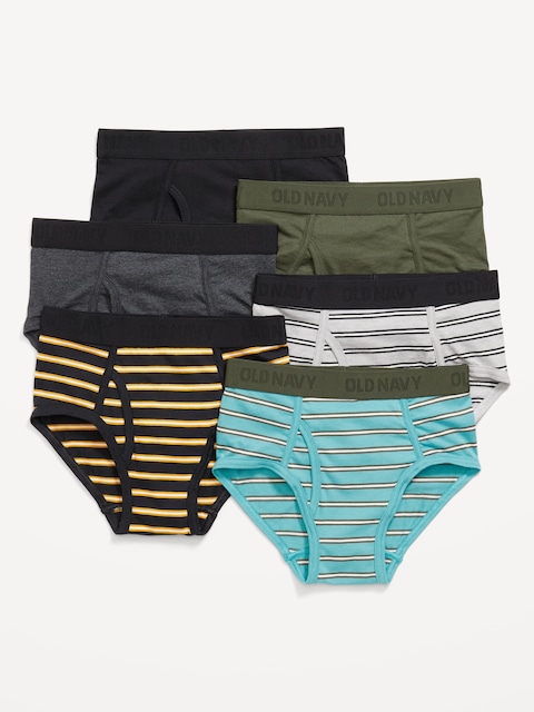 Underwear Briefs Variety 6-Pack for Boys - Gray Stripe