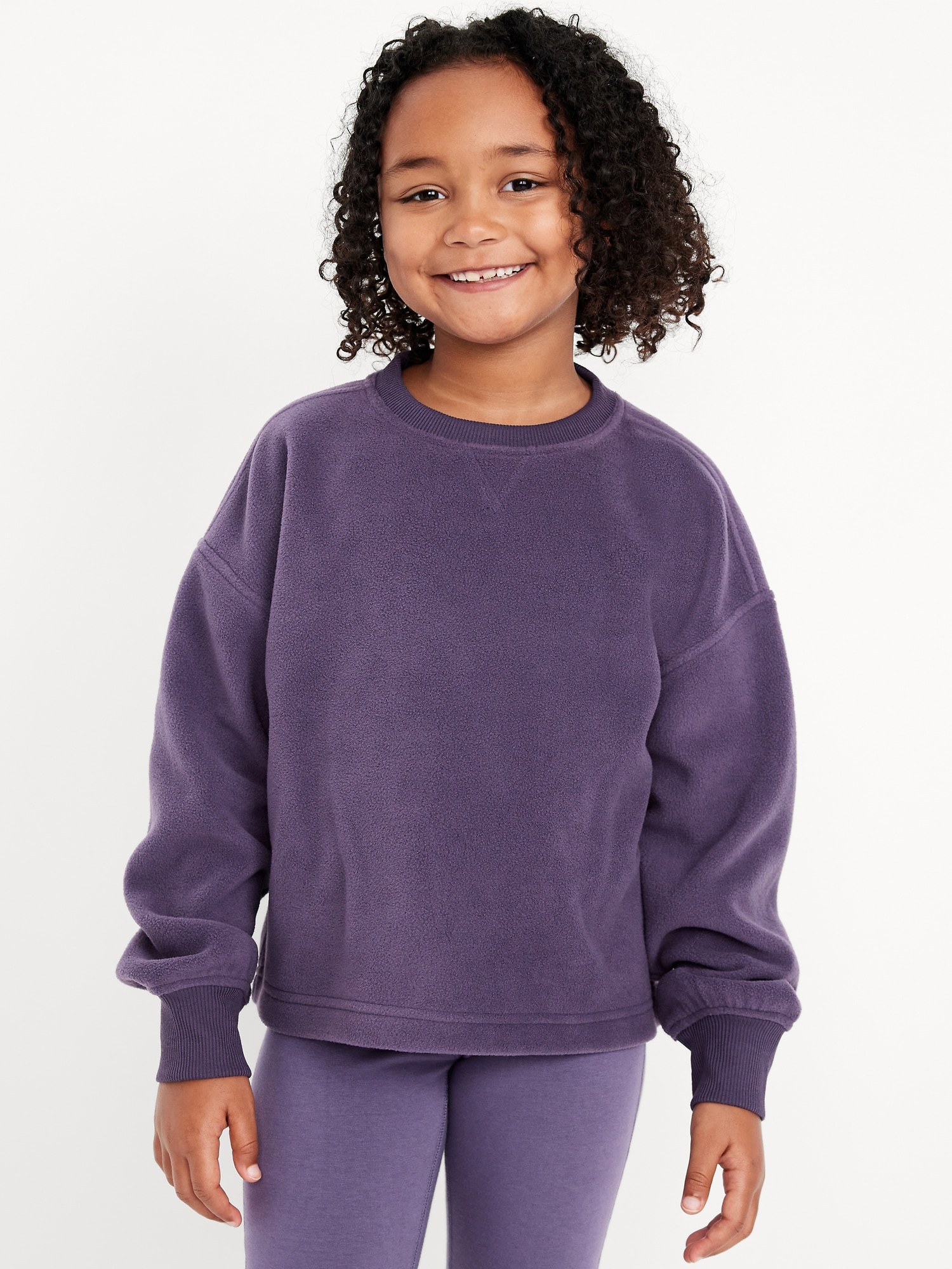 Long-Sleeve Microfleece Top for Girls