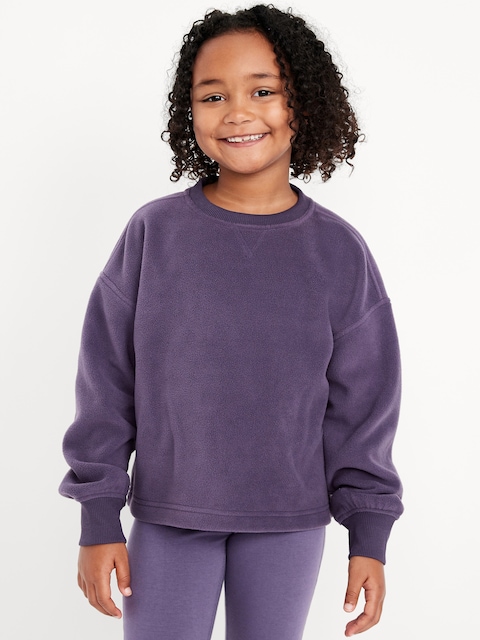 Long-Sleeve Microfleece Top for Girls - Purple Maxine