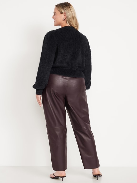Image number 8 showing, High-Waisted Billie Faux-Leather Ankle Trouser