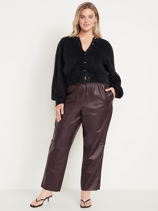 Image number 7 showing, High-Waisted Billie Faux-Leather Ankle Trouser