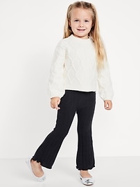 Image number 1 showing, Ribbed Flare-Leg Leggings for Toddler Girls