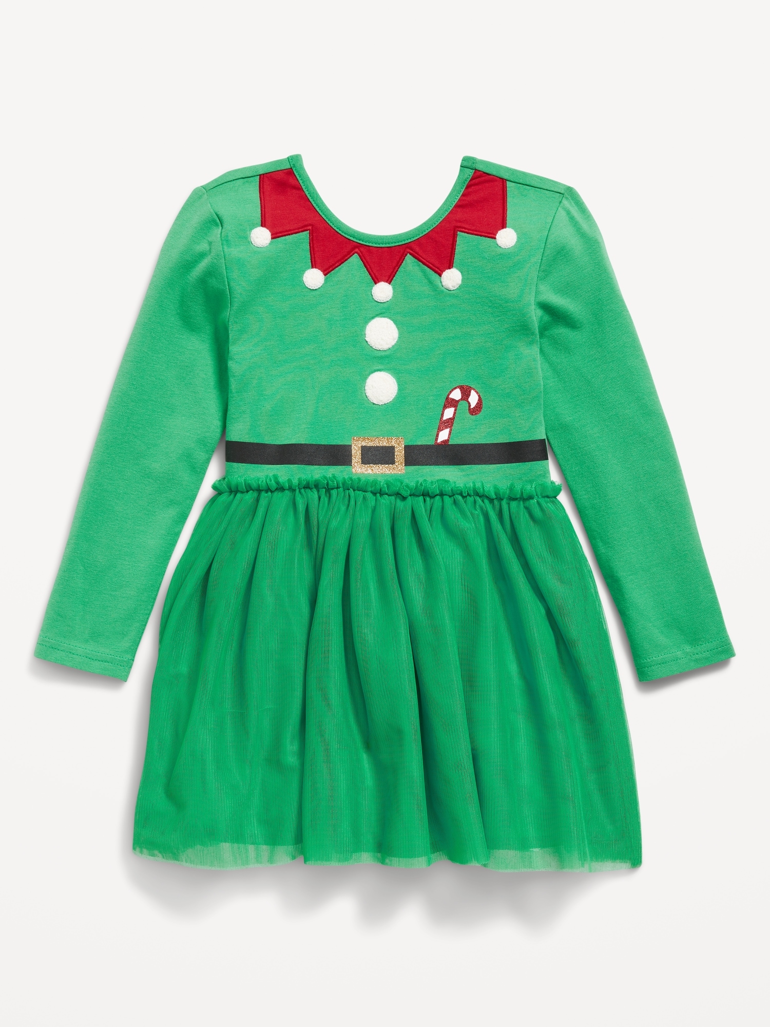 Fit and Flare Long-Sleeve Tutu Dress for Toddler Girls