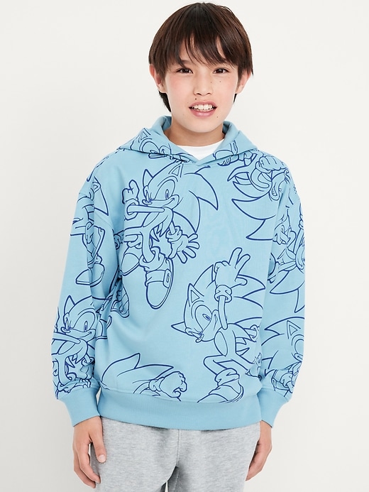 Image number 1 showing, Sonic The Hedgehog™ Oversized Gender-Neutral Graphic Hoodie for Kids