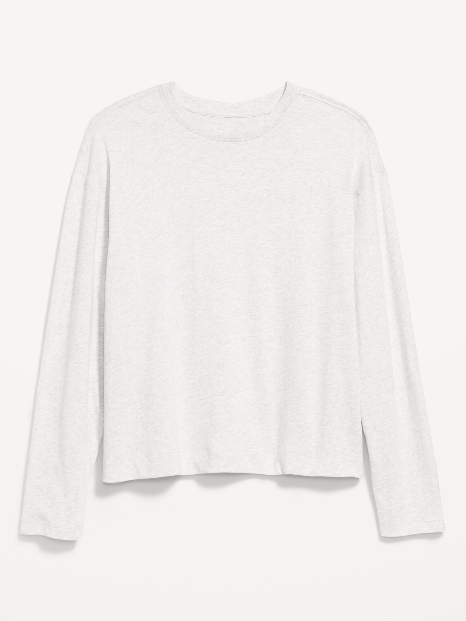 Женская футболка Old Navy Vintage Crew-Neck Long-Sleeve T-Shirt, цвет: Светлый меланжевый серый — фото 4