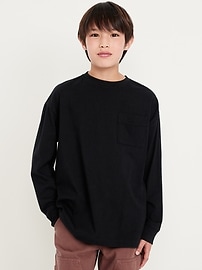 Image number 1 showing, Oversized Long-Sleeve Pocket T-Shirt for Boys