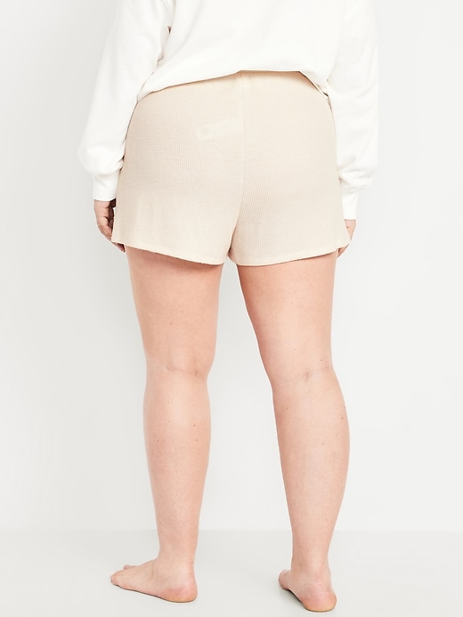 Image number 8 showing, High-Waisted Cozy Waffle Pajama Shorts