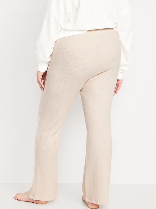 Image number 8 showing, High-Waisted Cozy Waffle Flare Pants