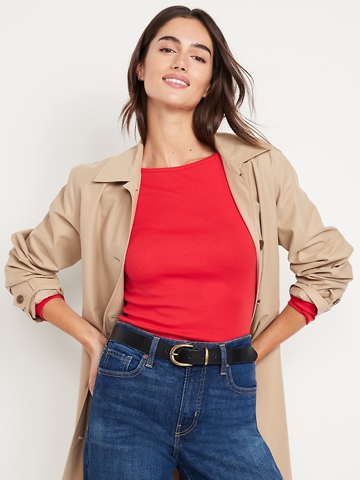 Image number 3 showing, Snug Long-Sleeve Boat-Neck T-Shirt