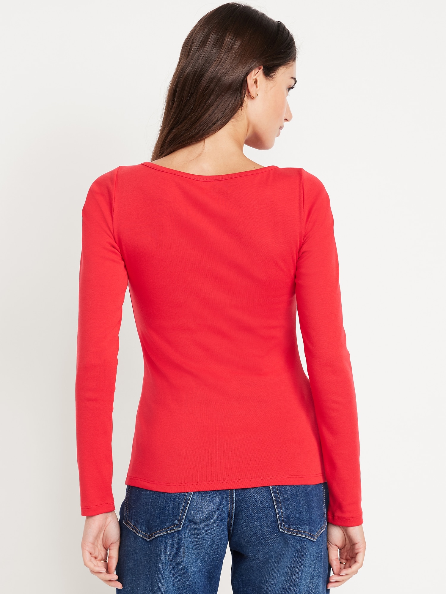 Snug Long-Sleeve Boat-Neck T-Shirt