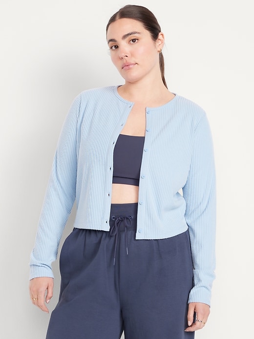 Image number 5 showing, Cropped Rib Cardigan Sweater