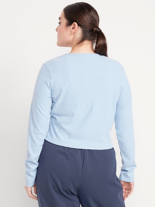 Image number 6 showing, Cropped Rib Cardigan Sweater