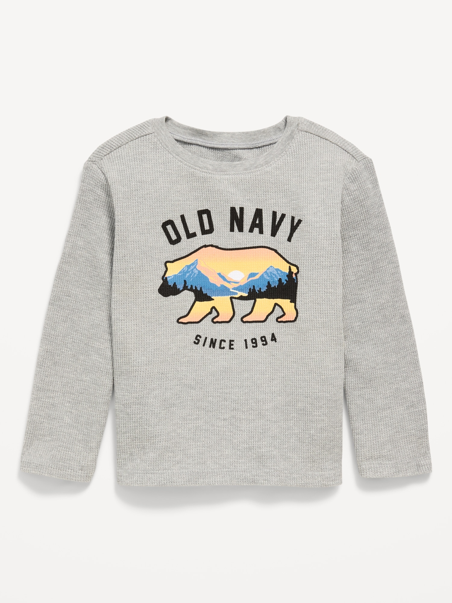 Long-Sleeve Logo Graphic Thermal-Knit T-Shirt for Toddler Boys