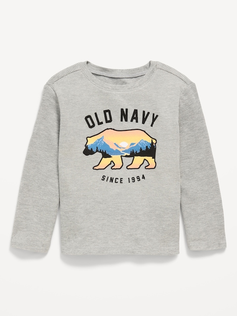 Long-Sleeve Logo Graphic Thermal-Knit T-Shirt for Toddler Boys