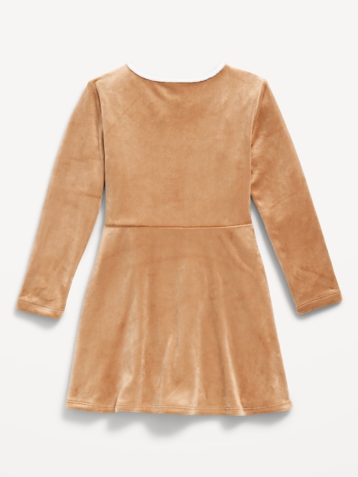 Image number 2 showing, Long-Sleeve Fit and Flare Velour Holiday Dress for Toddler Girls