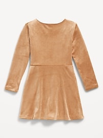 Image number 2 showing, Long-Sleeve Fit and Flare Velour Holiday Dress for Toddler Girls