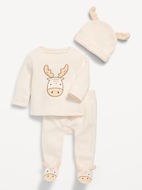 Image number 2 showing, Microfleece Graphic 3-Piece Layette Set for Baby