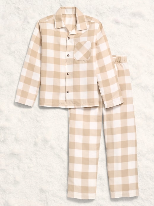 Image number 1 showing, Printed Gender-Neutral Button-Front Pajama Set for Kids