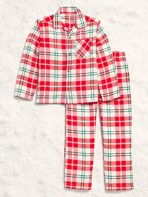 Image number 1 showing, Printed Gender-Neutral Button-Front Pajama Set for Kids