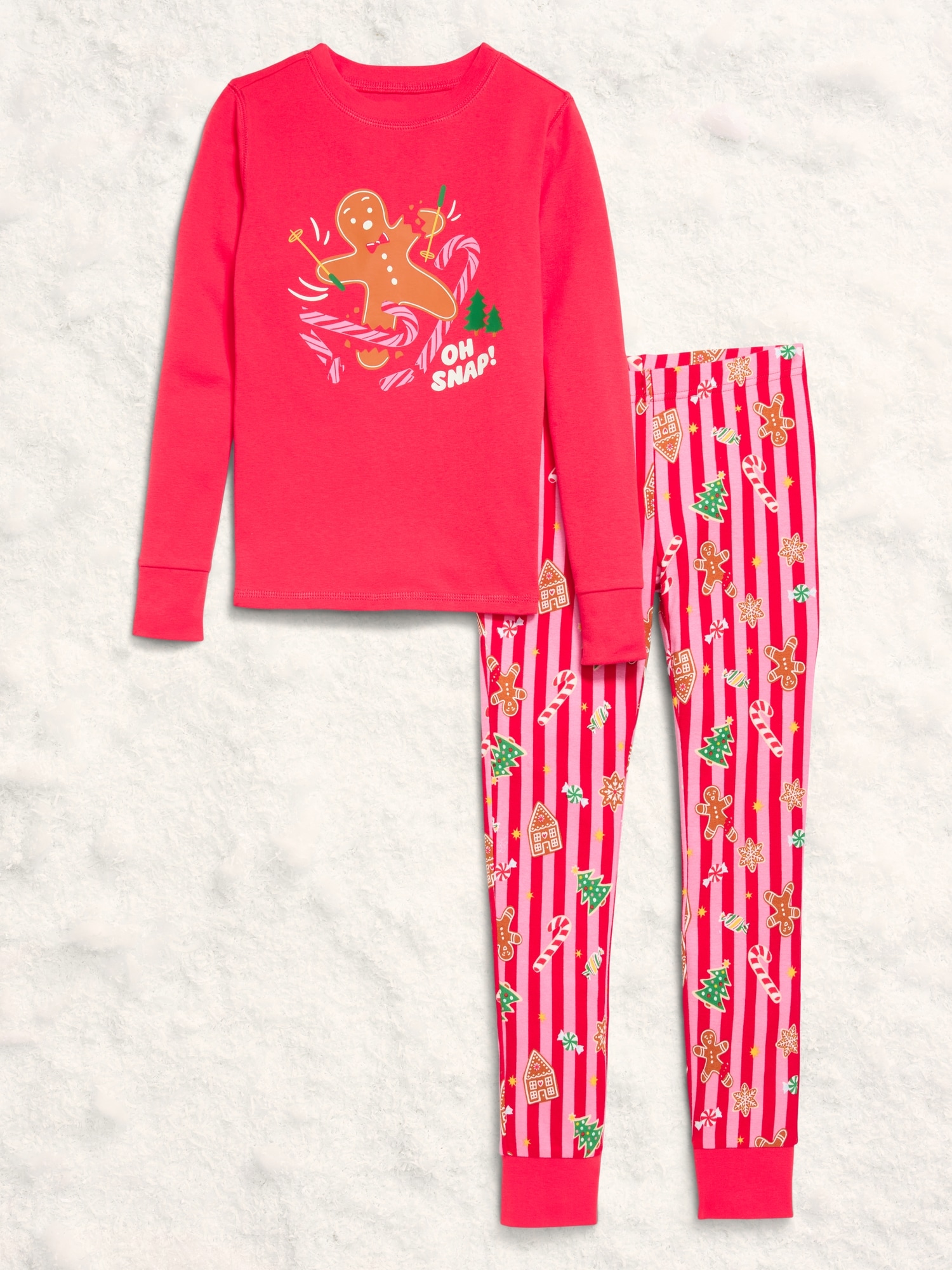 Gender-Neutral Snug-Fit Graphic Pajama Set for Kids
