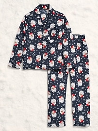 Image number 3 showing, Printed Gender-Neutral Button-Front Pajama Set for Kids