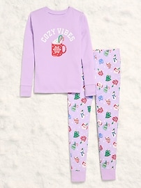 Image number 3 showing, Gender-Neutral Snug-Fit Graphic Pajama Set for Kids