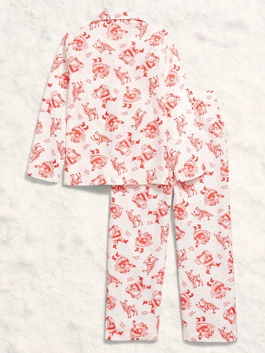 Image number 2 showing, Printed Gender-Neutral Button-Front Pajama Set for Kids