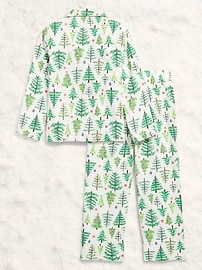 Image number 2 showing, Printed Gender-Neutral Button-Front Pajama Set for Kids