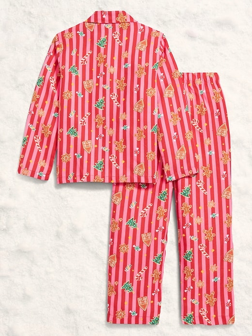 Image number 2 showing, Printed Gender-Neutral Button-Front Pajama Set for Kids