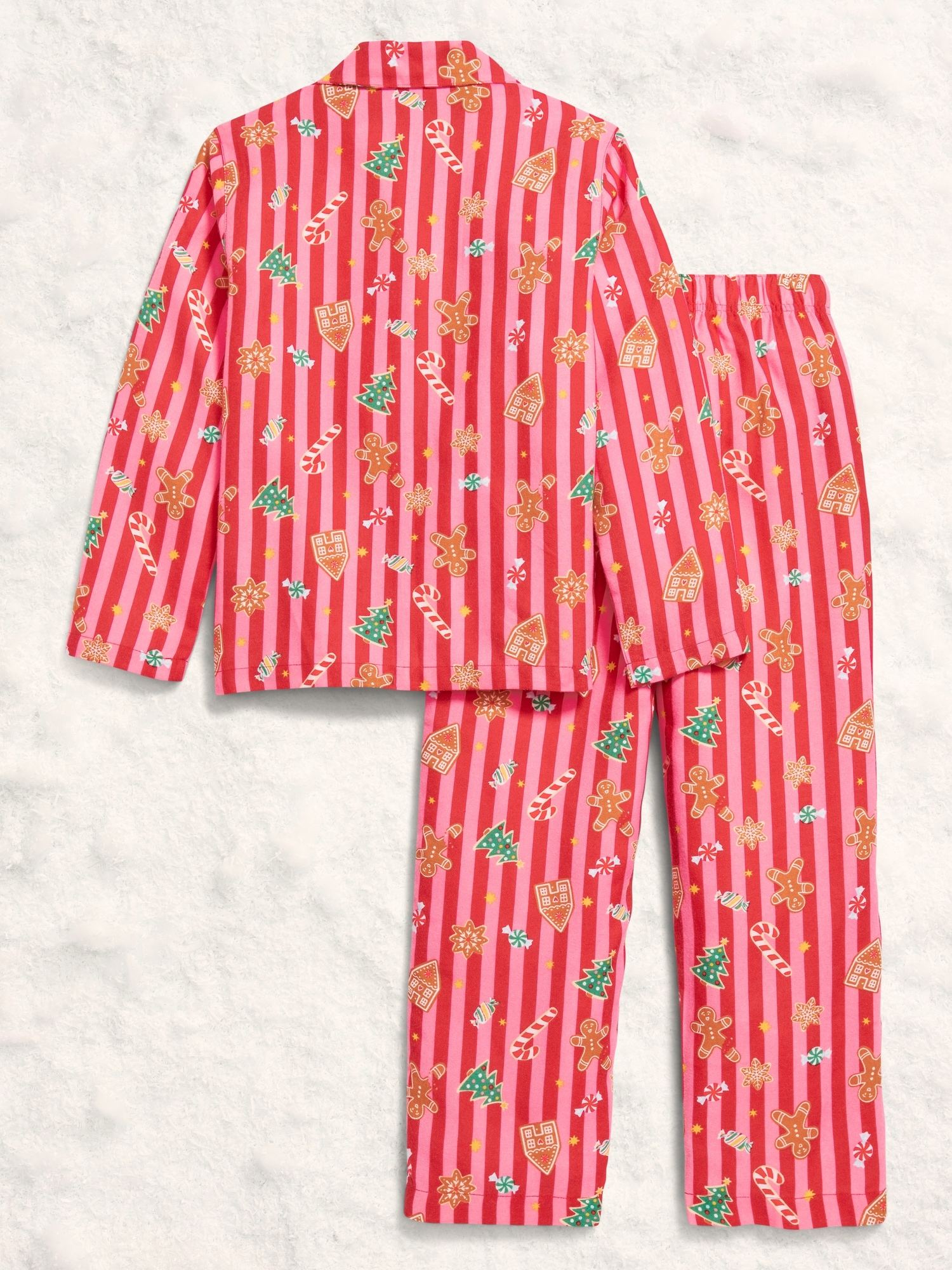 Printed Gender-Neutral Button-Front Pajama Set for Kids