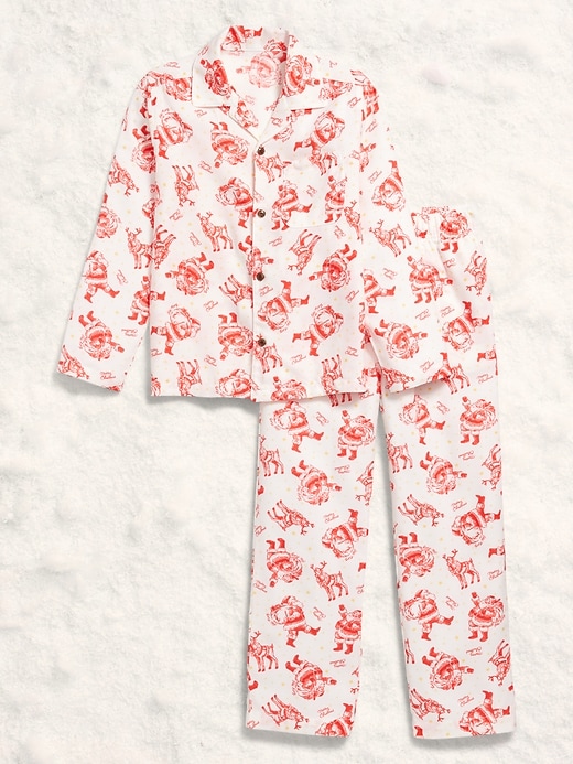 Image number 3 showing, Printed Gender-Neutral Button-Front Pajama Set for Kids