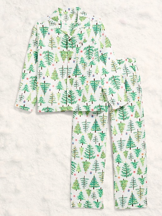 Image number 3 showing, Printed Gender-Neutral Button-Front Pajama Set for Kids