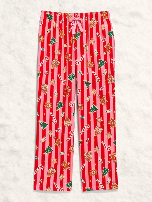Image number 4 showing, Mid-Rise Printed Flannel Pajama Pants for Women