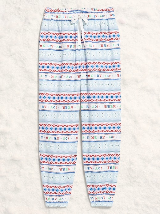 Image number 4 showing, High-Waisted Printed Flannel Pajama Jogger for Women