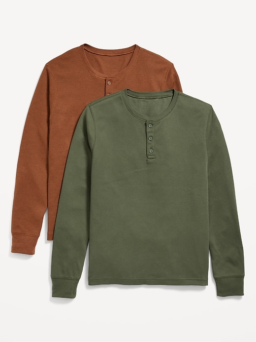 Image number 1 showing, 2-Pack Waffle Henley T-Shirt