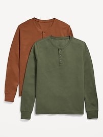 Image number 1 showing, 2-Pack Waffle Henley T-Shirt