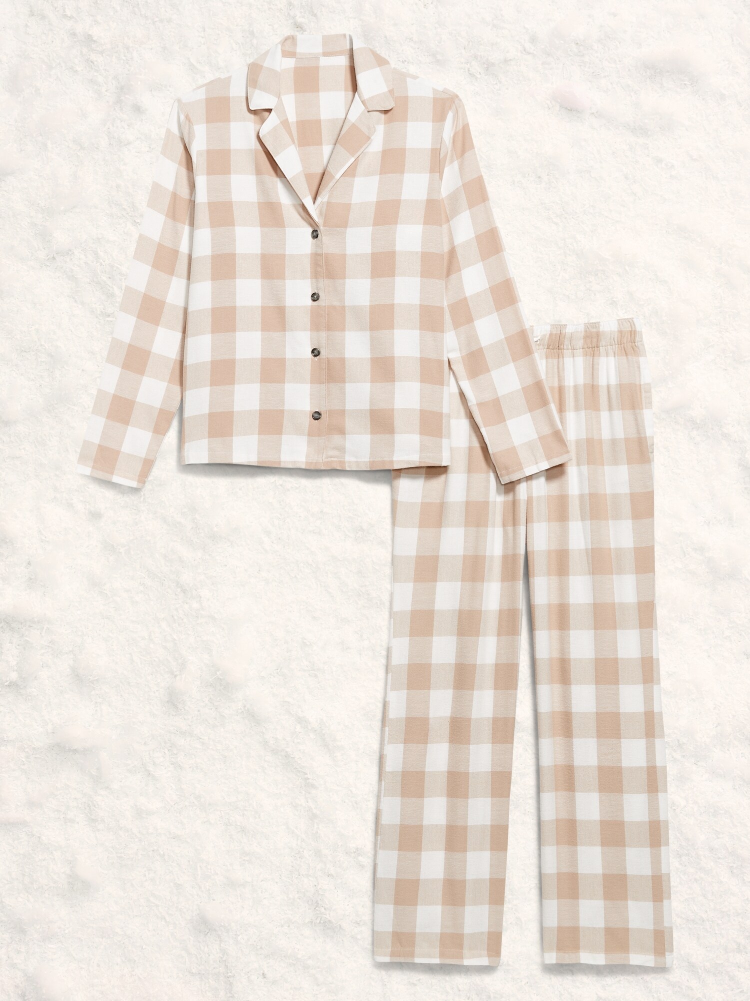 Пижамный комплект Plaid, фланель — Old Navy, цвет: Нейтральный клетчатый — фото 4
