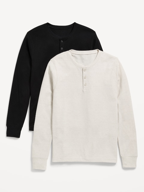 2-Pack Waffle Henley T-Shirt - Oatmeal