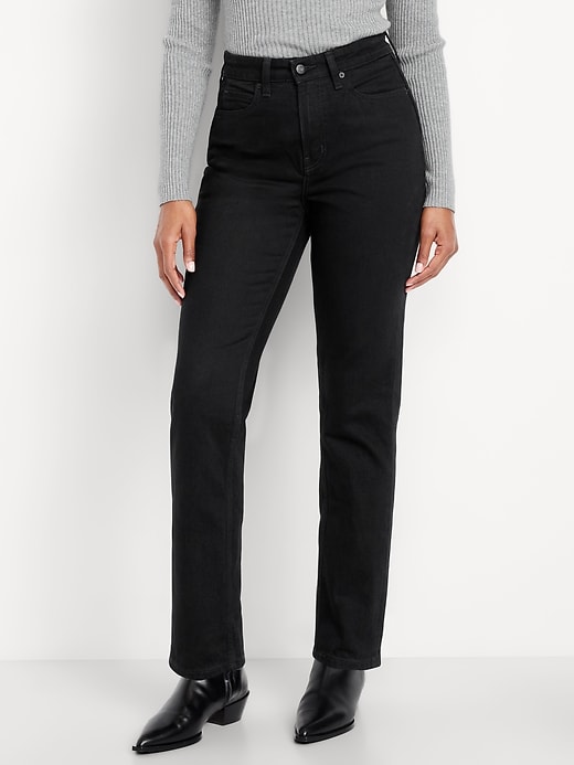 Image number 2 showing, Curvy Extra High-Waisted Straight Jeans
